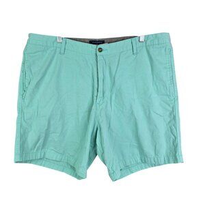 Mens Saddlebred Teal Chino Shorts 7.5" Inseam 100% Cotton Flat Front Size 40